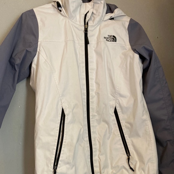 The North Face Jackets & Blazers - Xs white and grey north face women’s rain coat